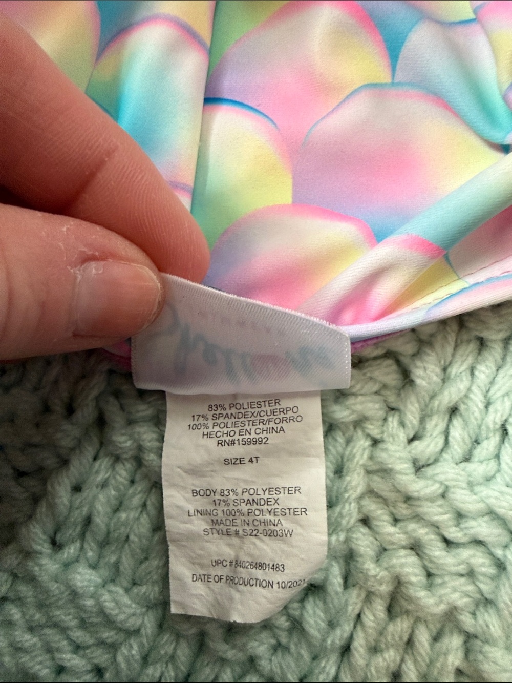 Girls' Mermaid Scale Ruffle Two-Piece Swim Set - Pink Multicolor from Shelloha - Picture 4 of 7